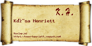 Kása Henriett névjegykártya