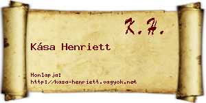 Kása Henriett névjegykártya