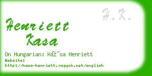 henriett kasa business card
